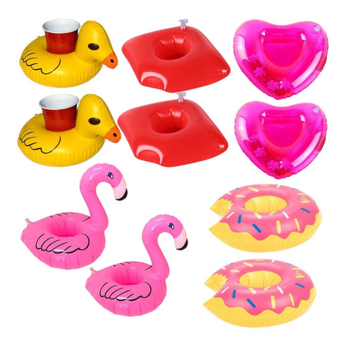 10 Porta Vasos Inflables Surtidos Inflables Piscina Alberca