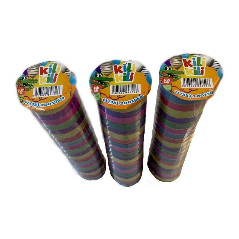 Serpentina Decorativa De Papel De Colores (10 Tubos)