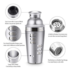 Kit Agitador, Shaker, Shot De Coctelería Con Recetario