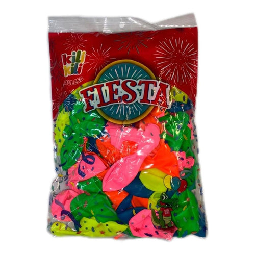 100 Globos Kilikili Redondo De Látex No.9/22 Cm Colores Neon
