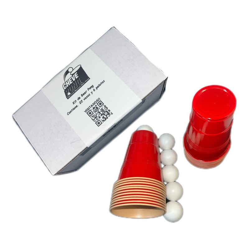 Kit De Beer Pong 28 Piezas, 22 Vasos 6 Pelotas