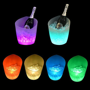 Champañera, Hielera Para Botellas Luz Led 7 Colores