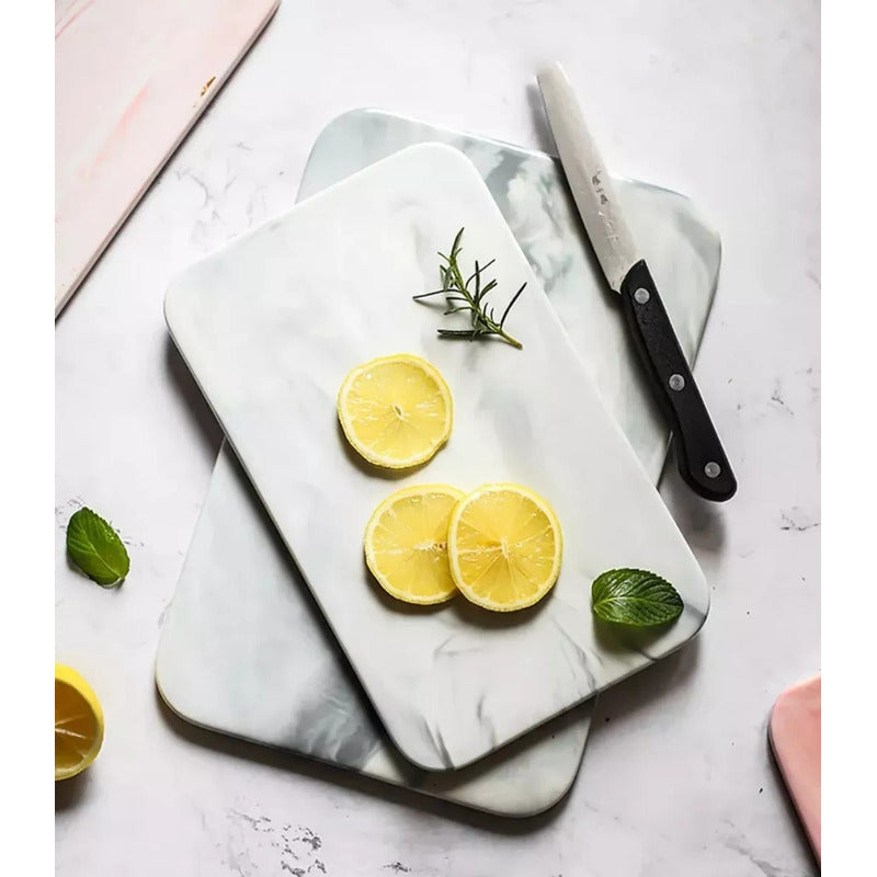 Tablas Para Picar Alimentos Ceramica Mármol Juego 2pz Cocina