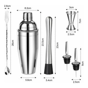 Coctelera Shaker Juego De Barra De Acero Inoxidable 6 Piezas